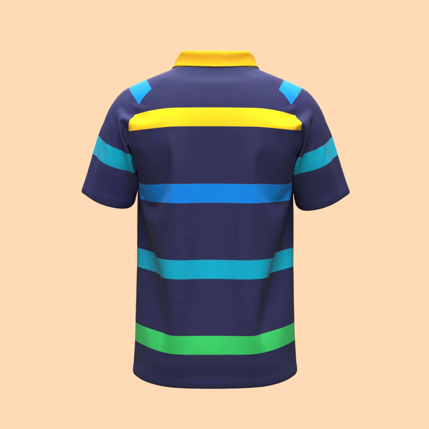 Men's Striped Polo Shirt 3D apparel product view 2