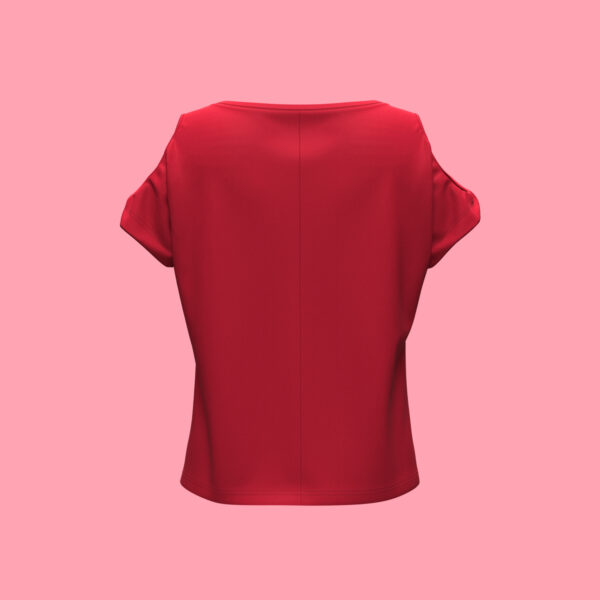 3D Women’s Red Cropped Summer Vibe Tee - Image 2