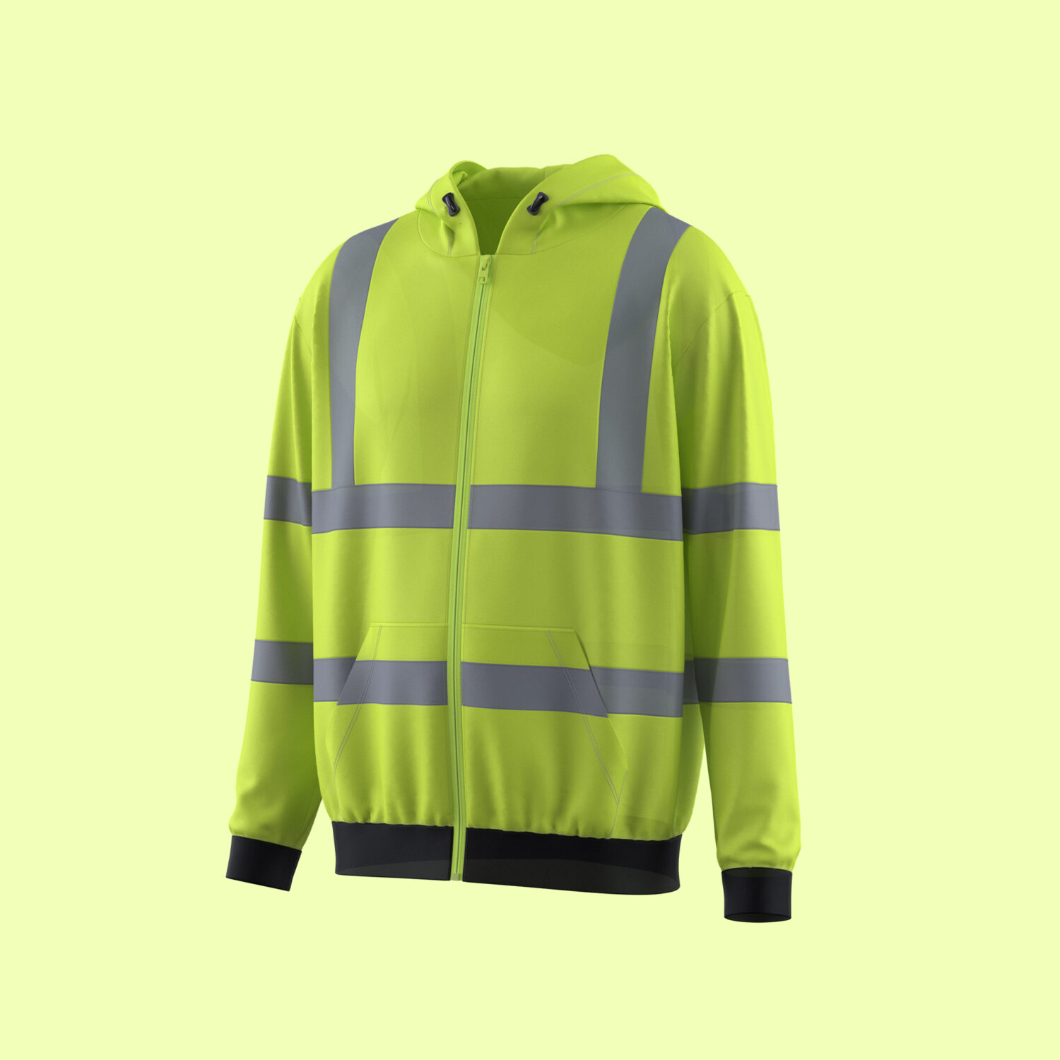 High Visibility Workwear Jacket 3D apparel product view 2