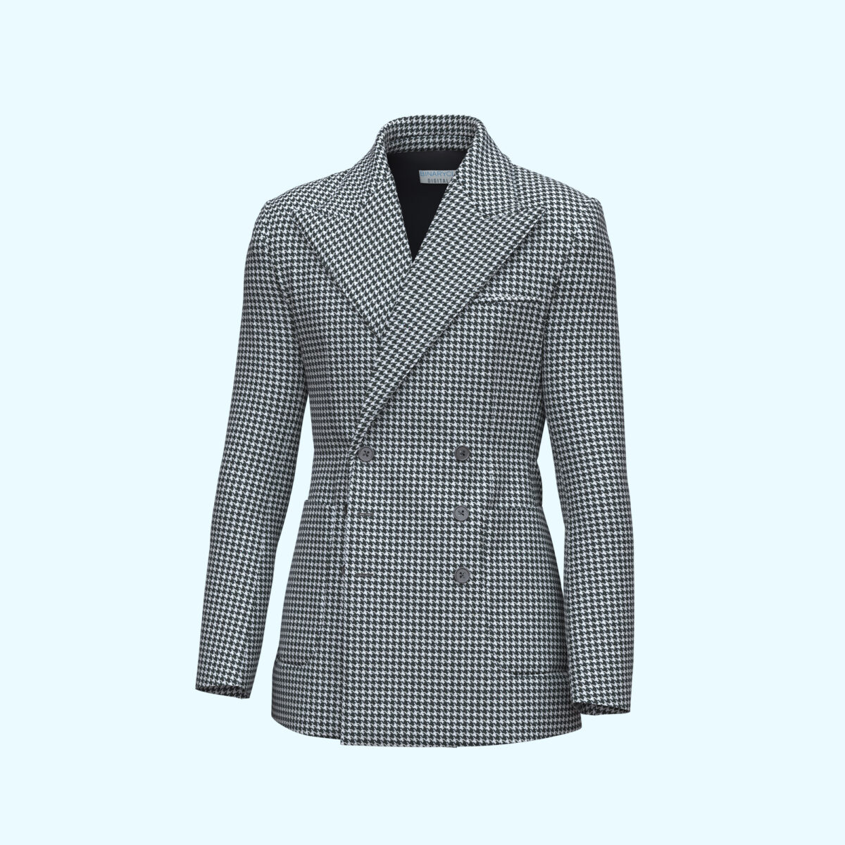 3D Men’s Houndstooth Double-Breasted Blazer - Image 3