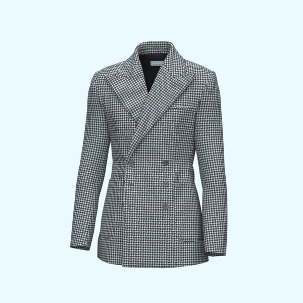 3D Men’s Houndstooth Double-Breasted Blazer - Image 3