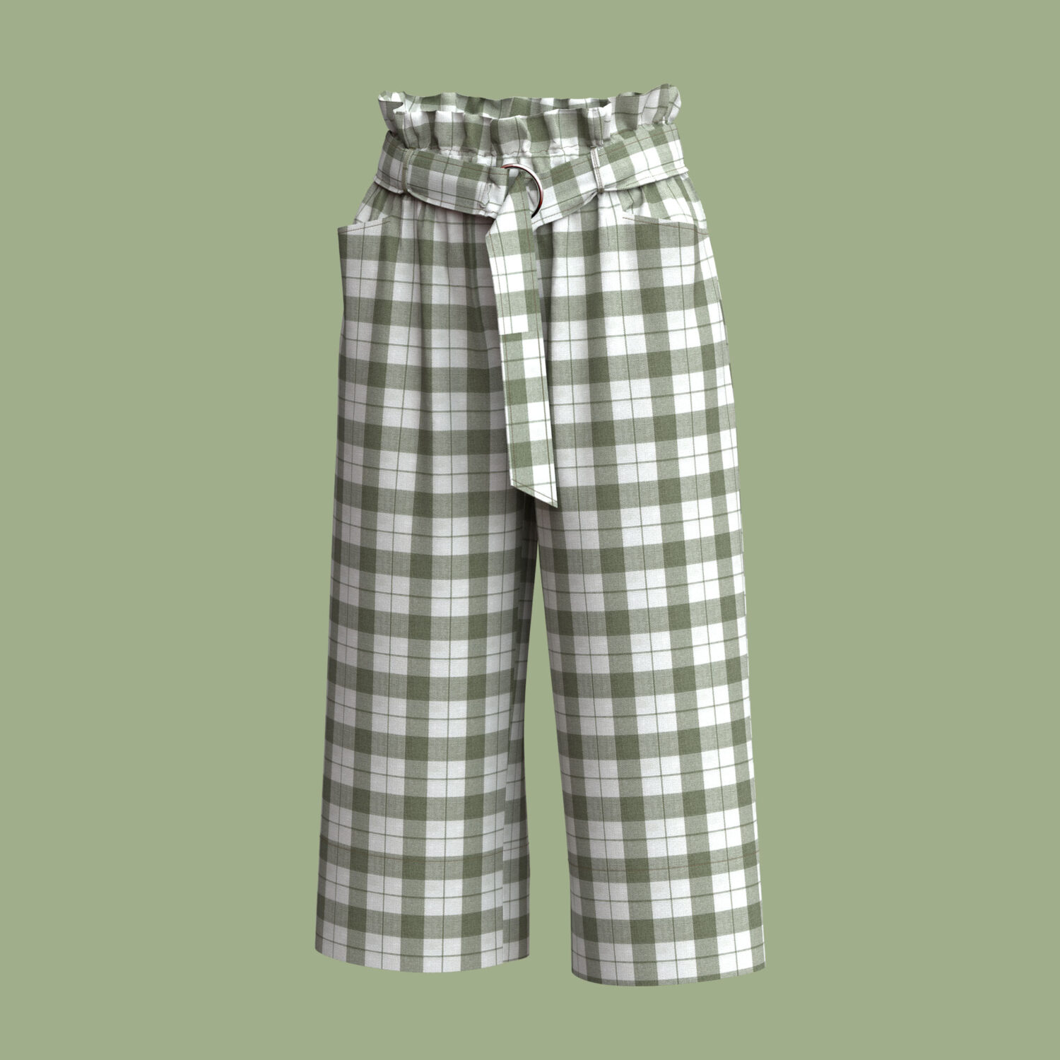 Women Fashion Pantacourt Pant 3D apparel product view 1