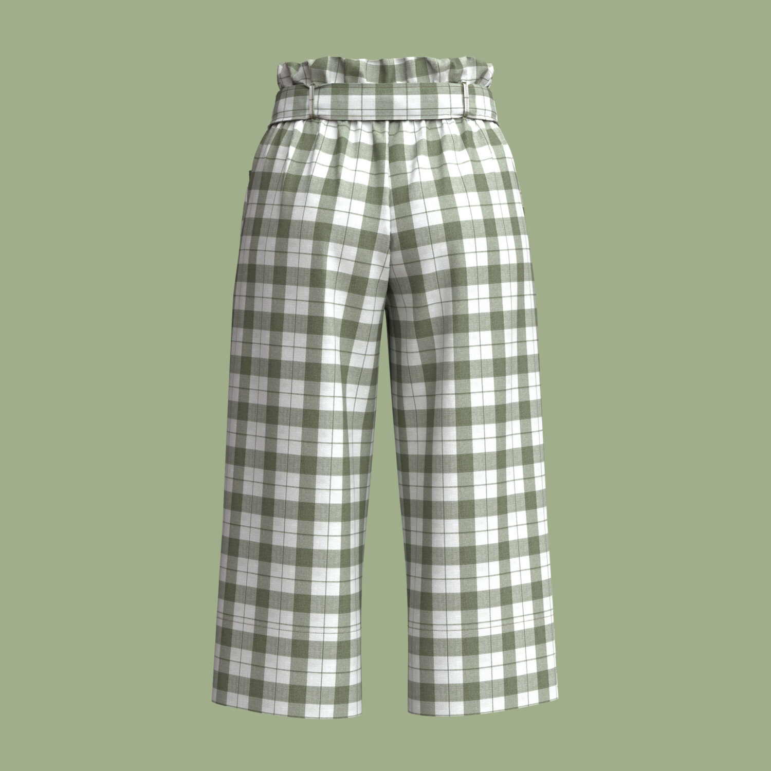 Women Fashion Pantacourt Pant 3D apparel product view 2