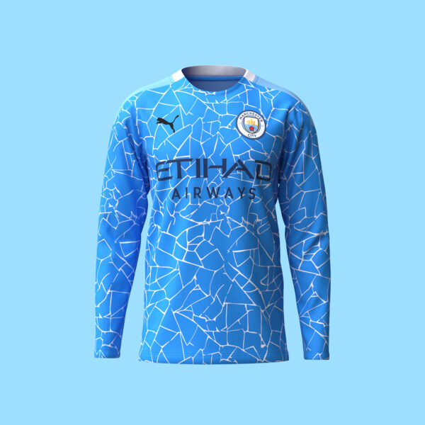 3D Manchester City Long-Sleeve Jersey Model - High-Resolution