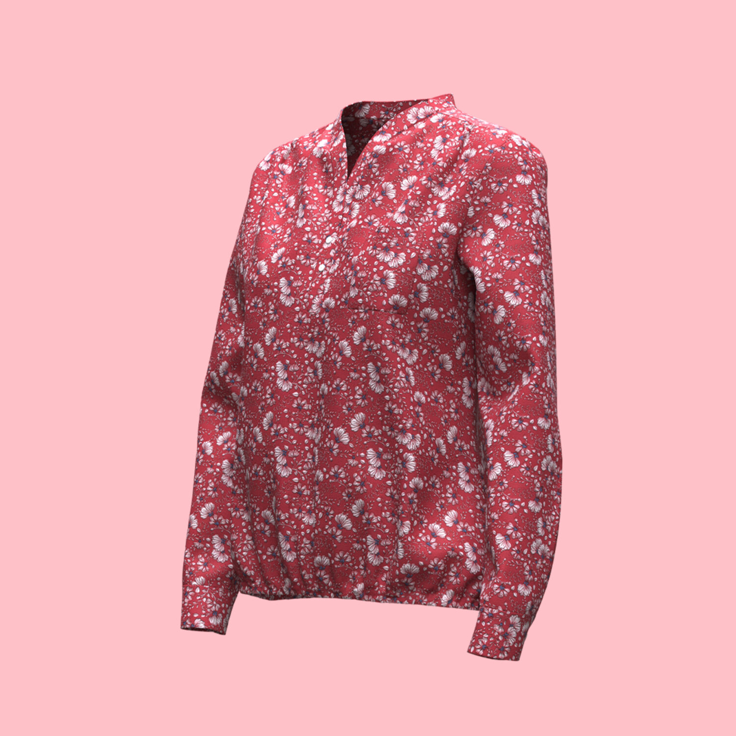 Women's V-Neck Fashionable Shirt 3D apparel product view 2