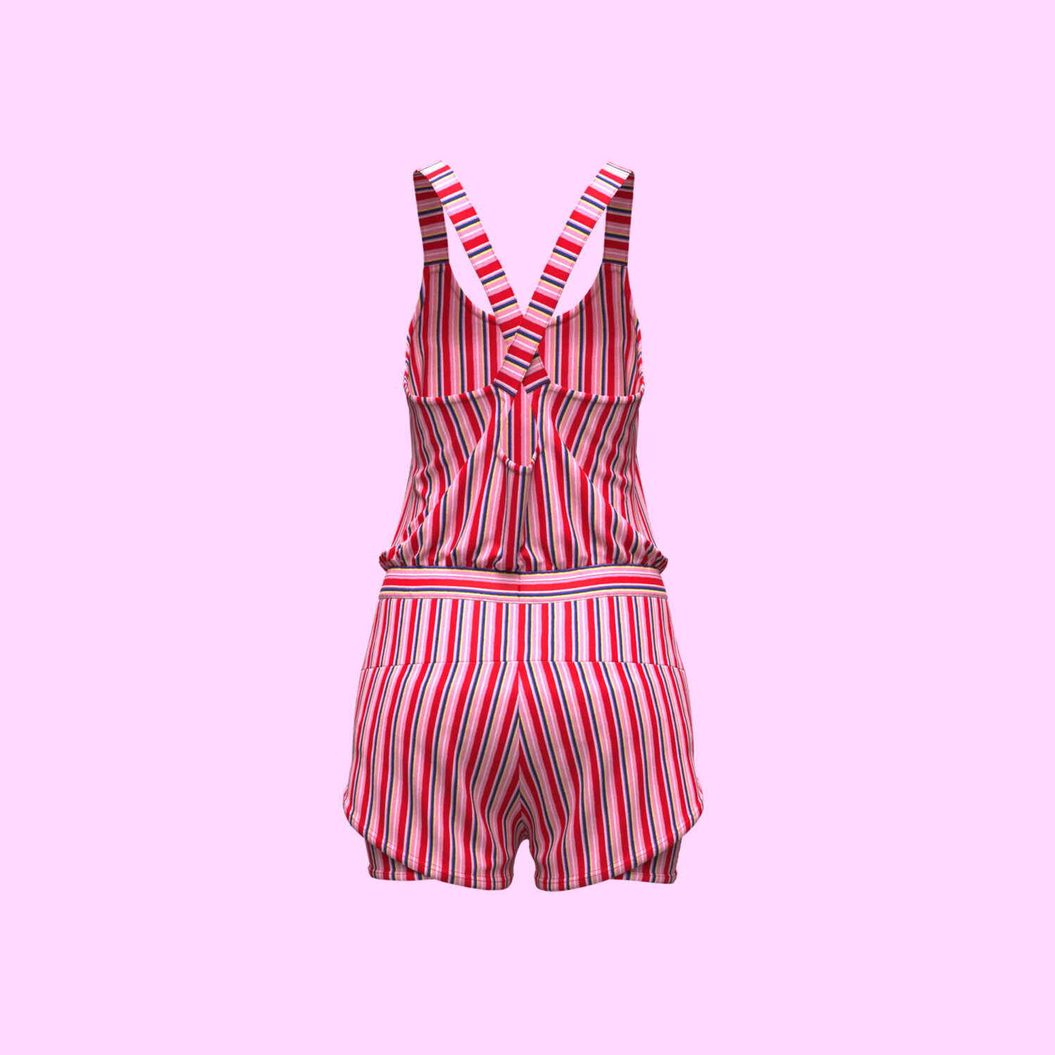 Women's Digital Stripe Tankini 3D apparel product view 1