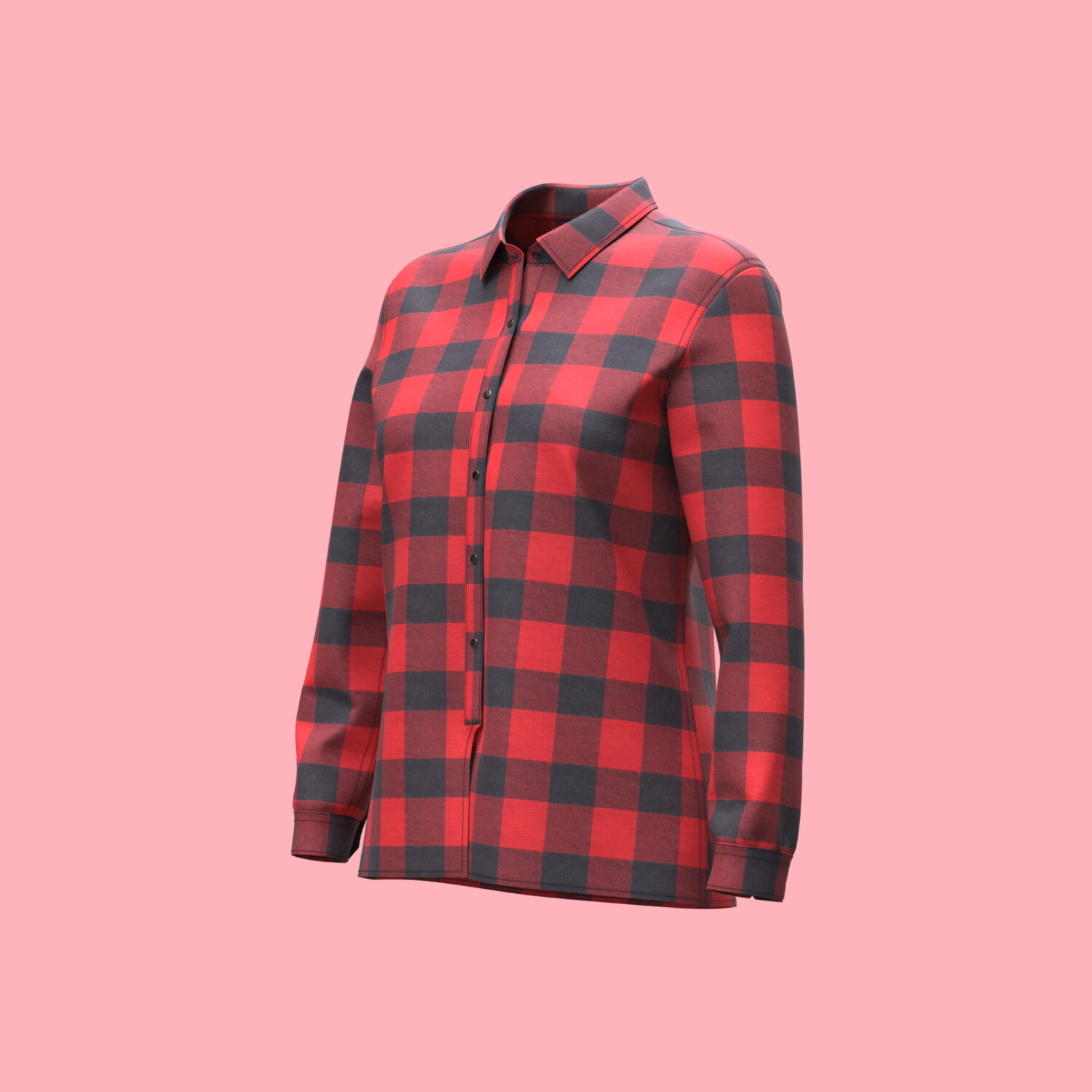 Women's Virtual Check Shirt 3D apparel product view 2