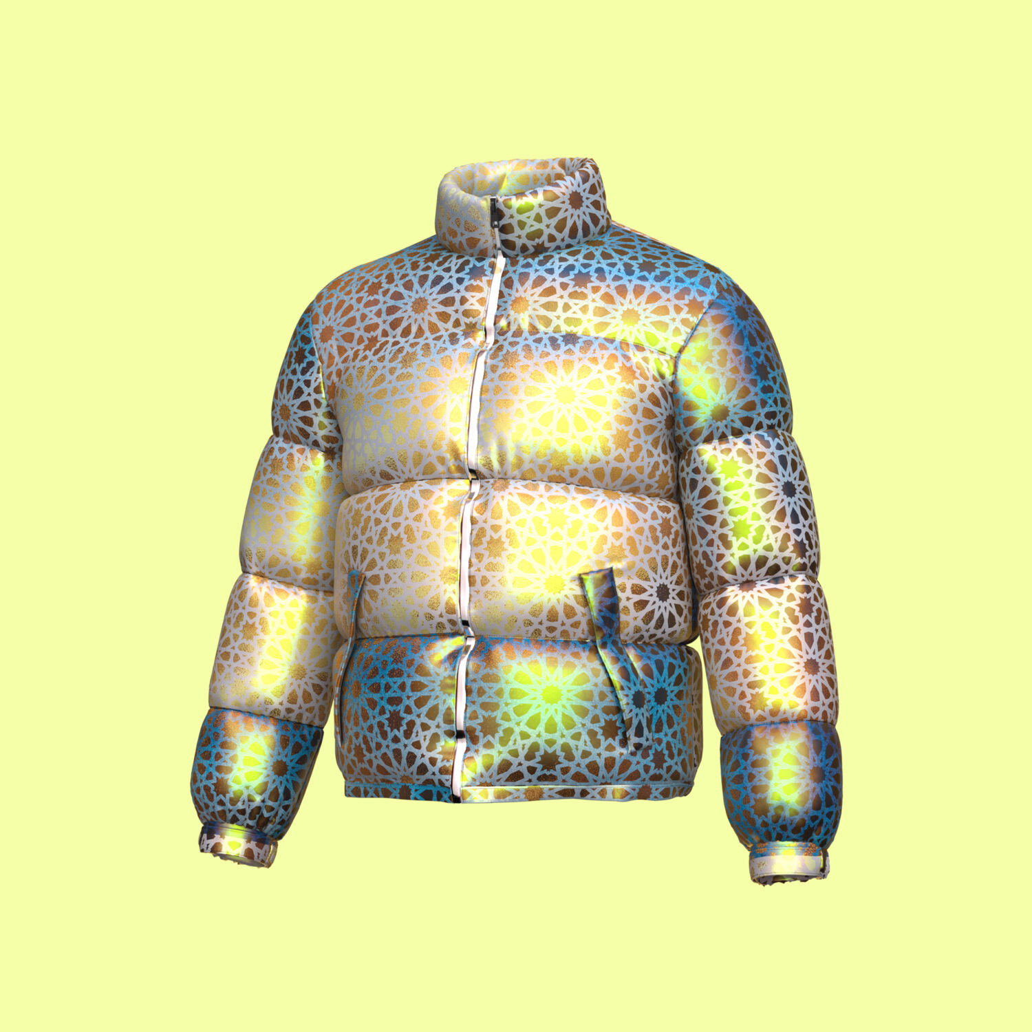 Luminous Mandala Quilted Down Jacket – 3D High-Fidelity Model 3D apparel product view 2