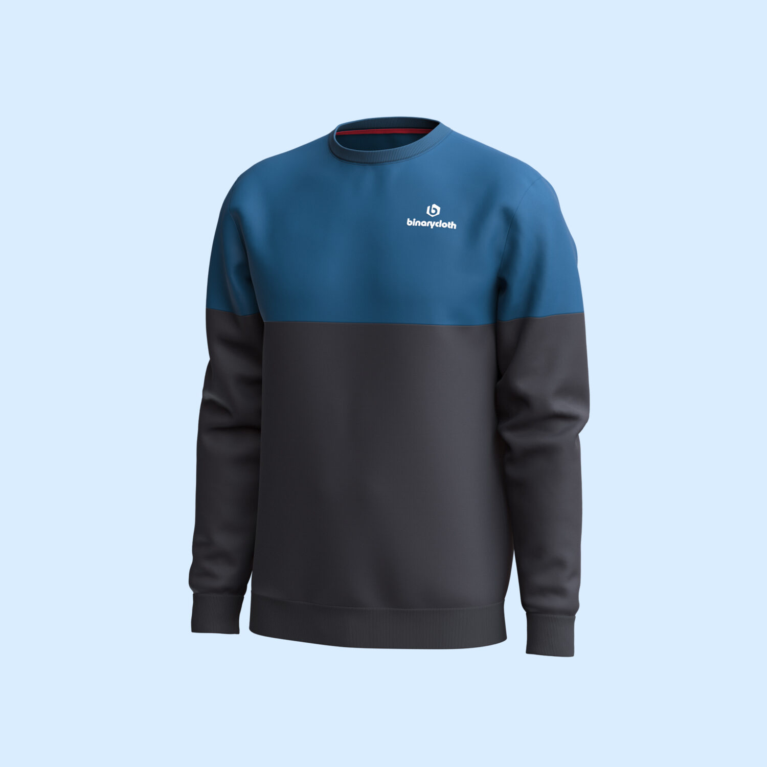 Men Digital Contrast Sweatshirt 3D apparel product view 1