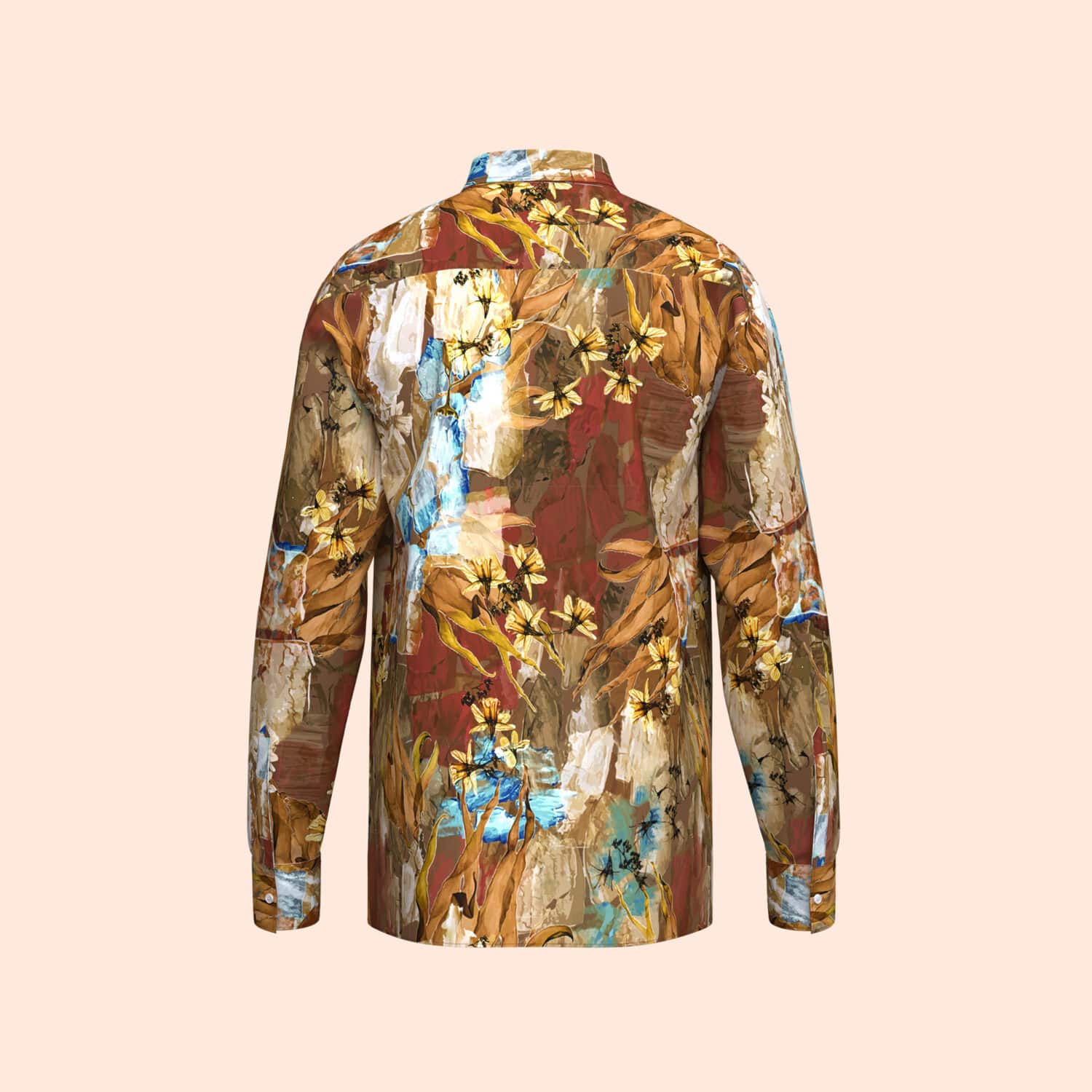 Fashion Shirt – Abstract Floral Virtual Shirt 3D apparel product view 2