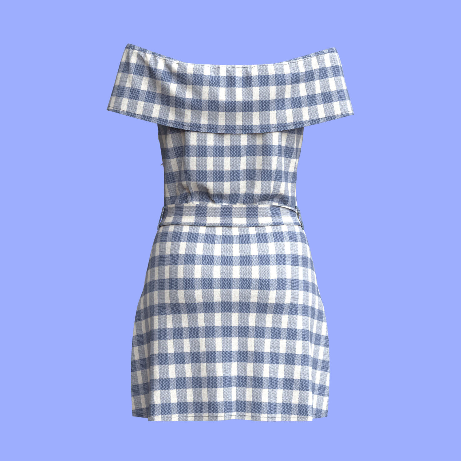 Women Linen Midi Dress 3D apparel product view 2