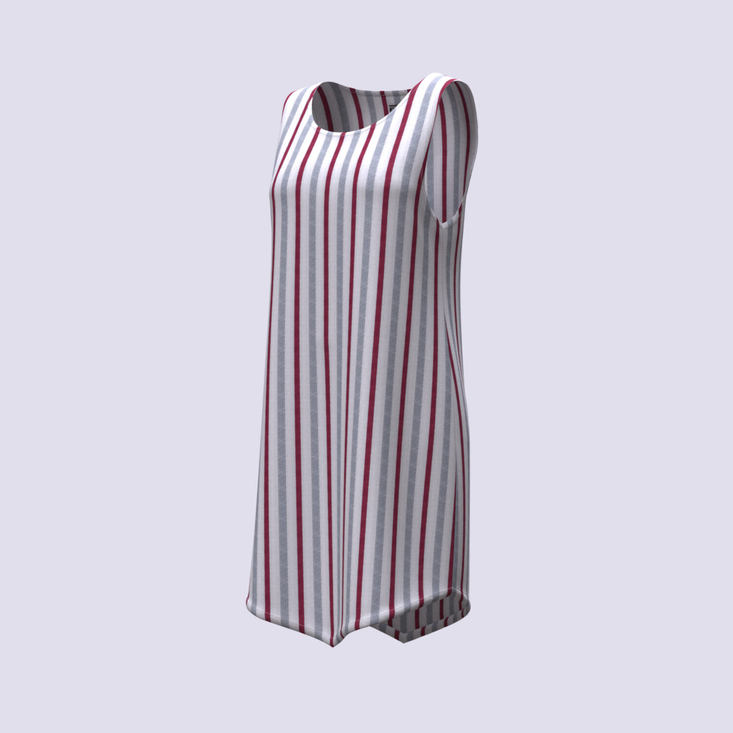 Crimson Striped Sleeveless Tunic 3D apparel product view 1