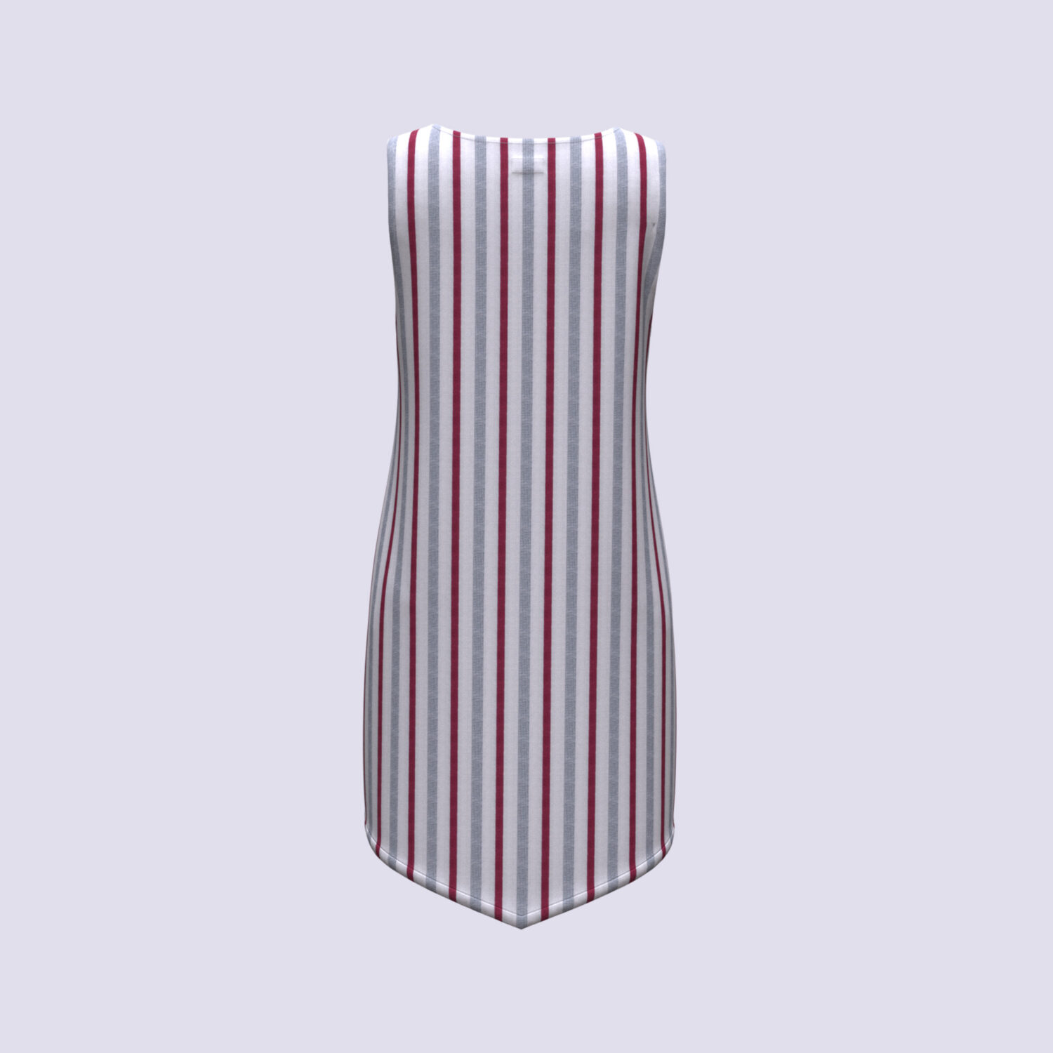 Crimson Striped Sleeveless Tunic 3D apparel product view 2