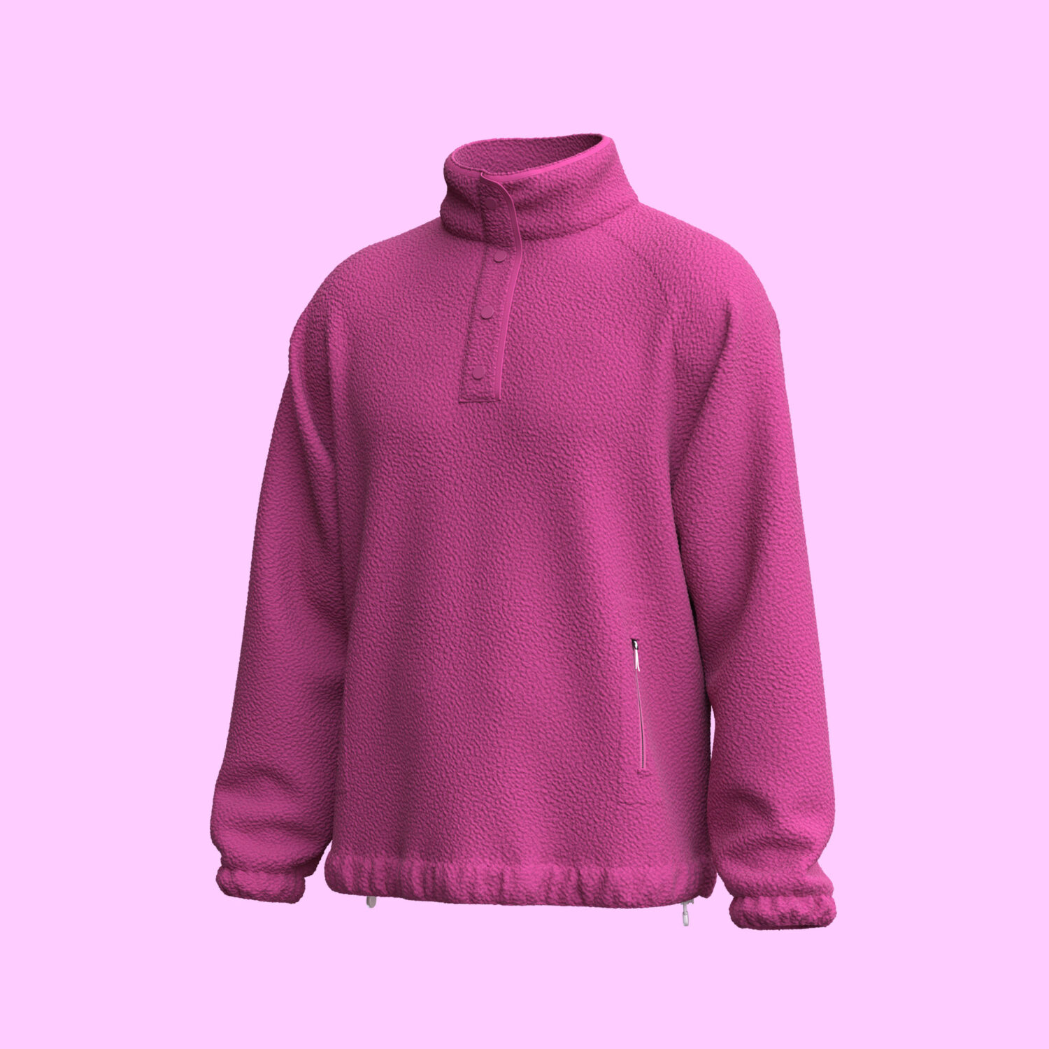 Fleece Pop Over 3D apparel product view 1