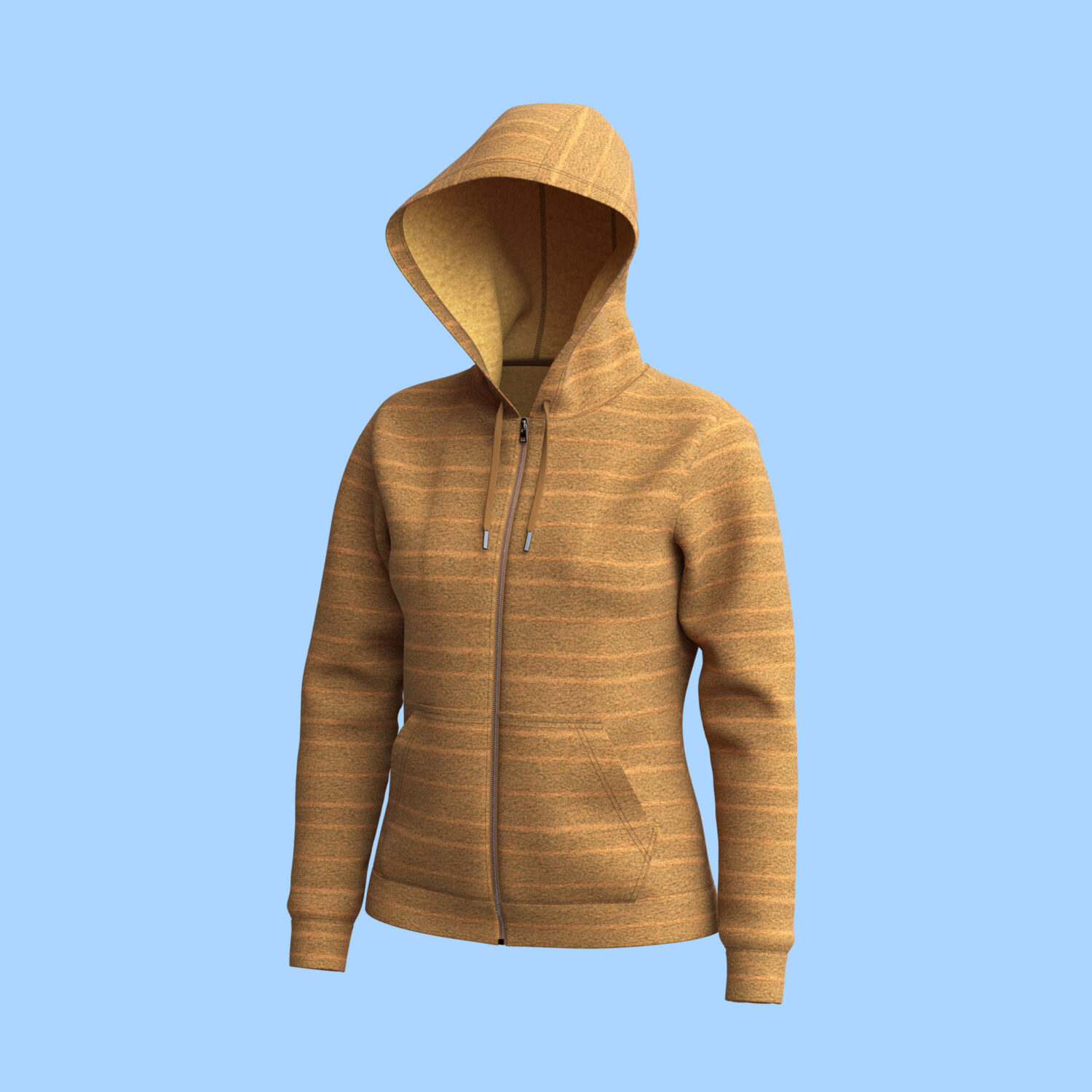 Sunset Stripes Zip Hoodie 3D apparel product view 1