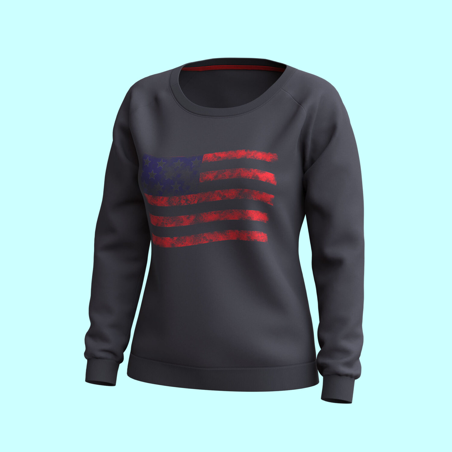 Women's Sweatshirt Flag Print 3D apparel product view 1