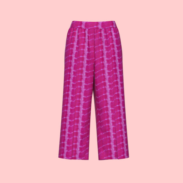 Pink Wave Wide-Leg Palazzo