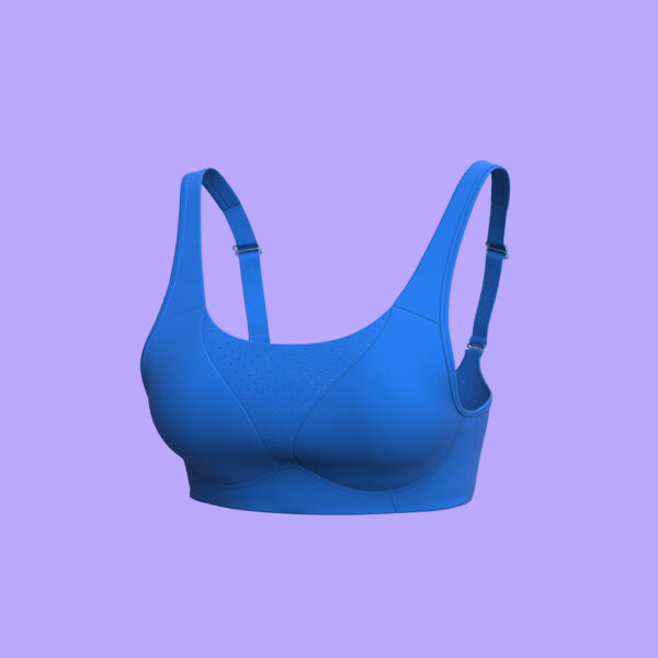 3D Women’s Blue Solid-Color Activewear Bra - Image 2