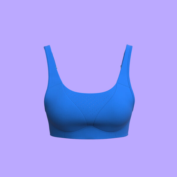 3D Women’s Blue Solid-Color Activewear Bra