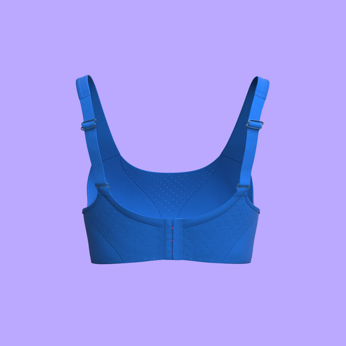 3D Women’s Blue Solid-Color Activewear Bra - Image 3