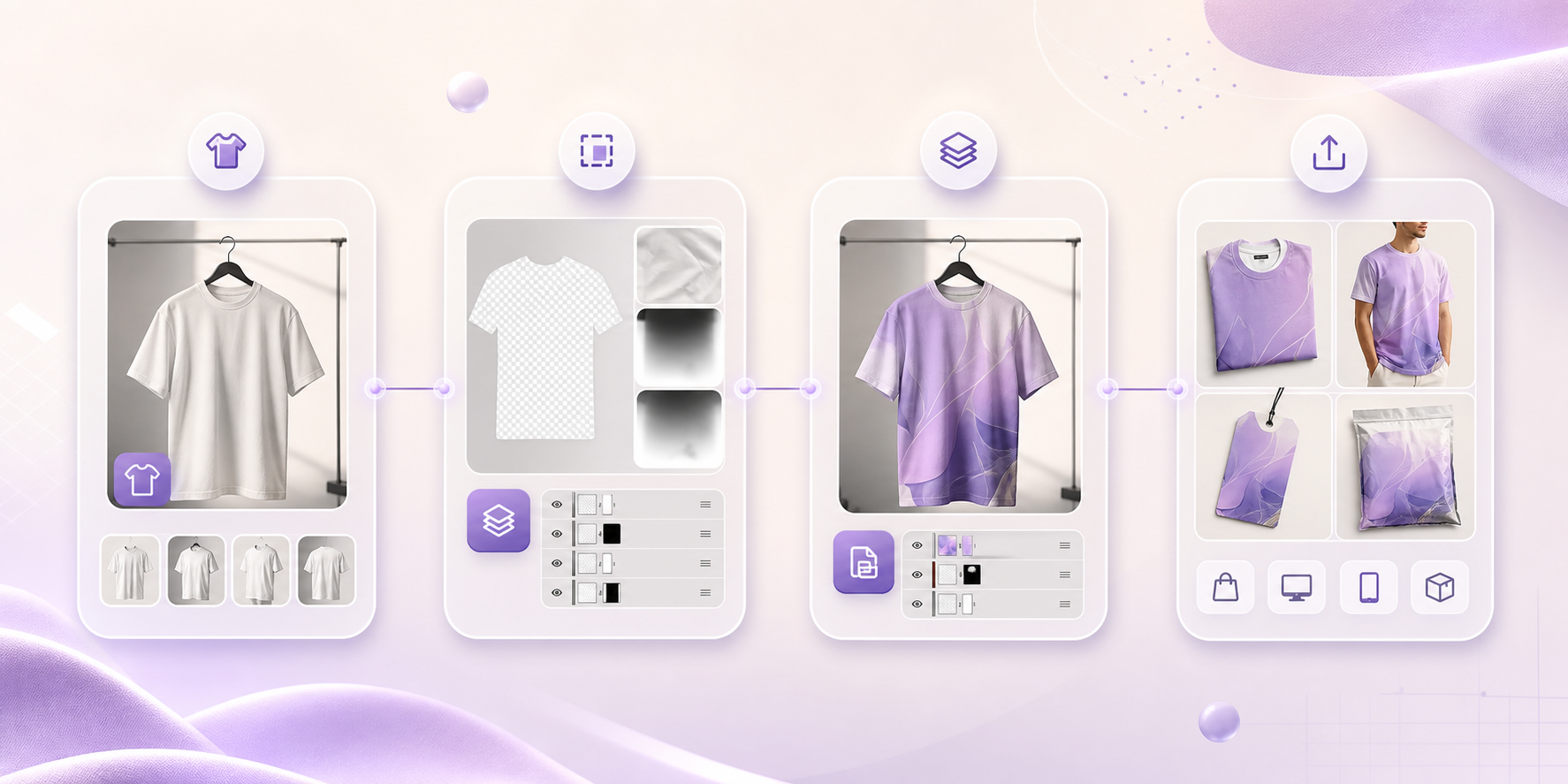 Photoshop smart object workflow for reusable apparel mockups