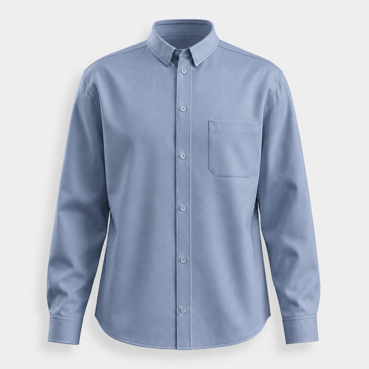 Men's lyocell-cotton oxford long-sleeve shirt in Dusty Blue - 3D apparel model by Binarycloth