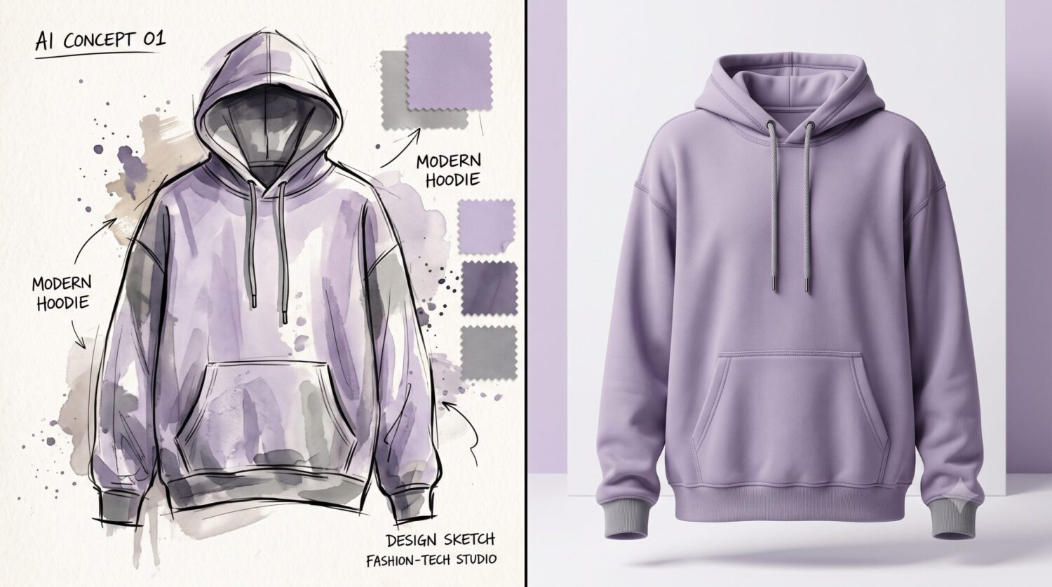 Ai fashion concept transformed into a production-ready 3d garment render