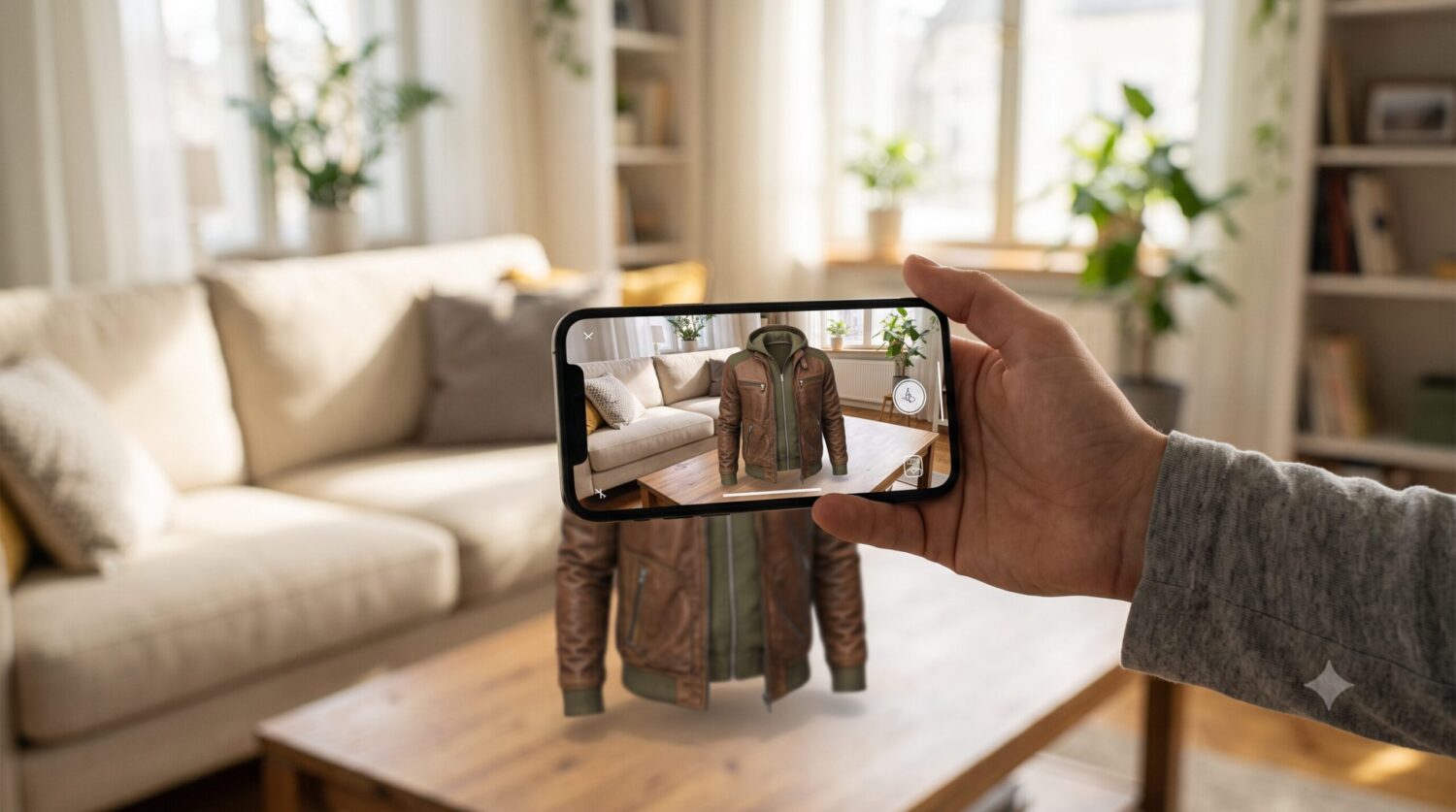 Mobile ar view of a 3d jacket from a product configurator
