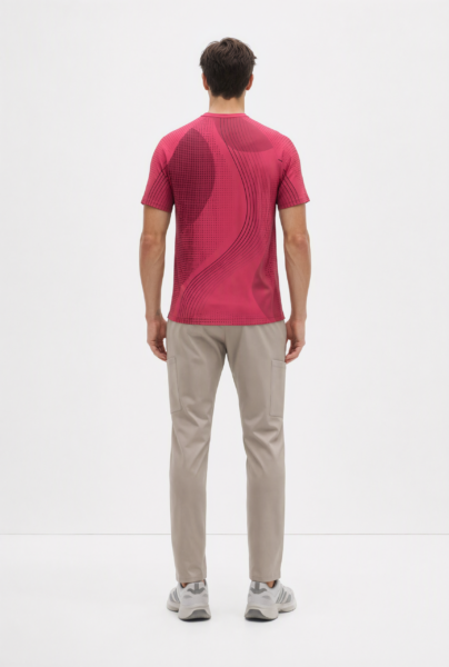 Bc10114 Back View — Men&Amp;#8217;S T-Shirt In Magenta Bc10114 back view — men's t-shirt in magenta