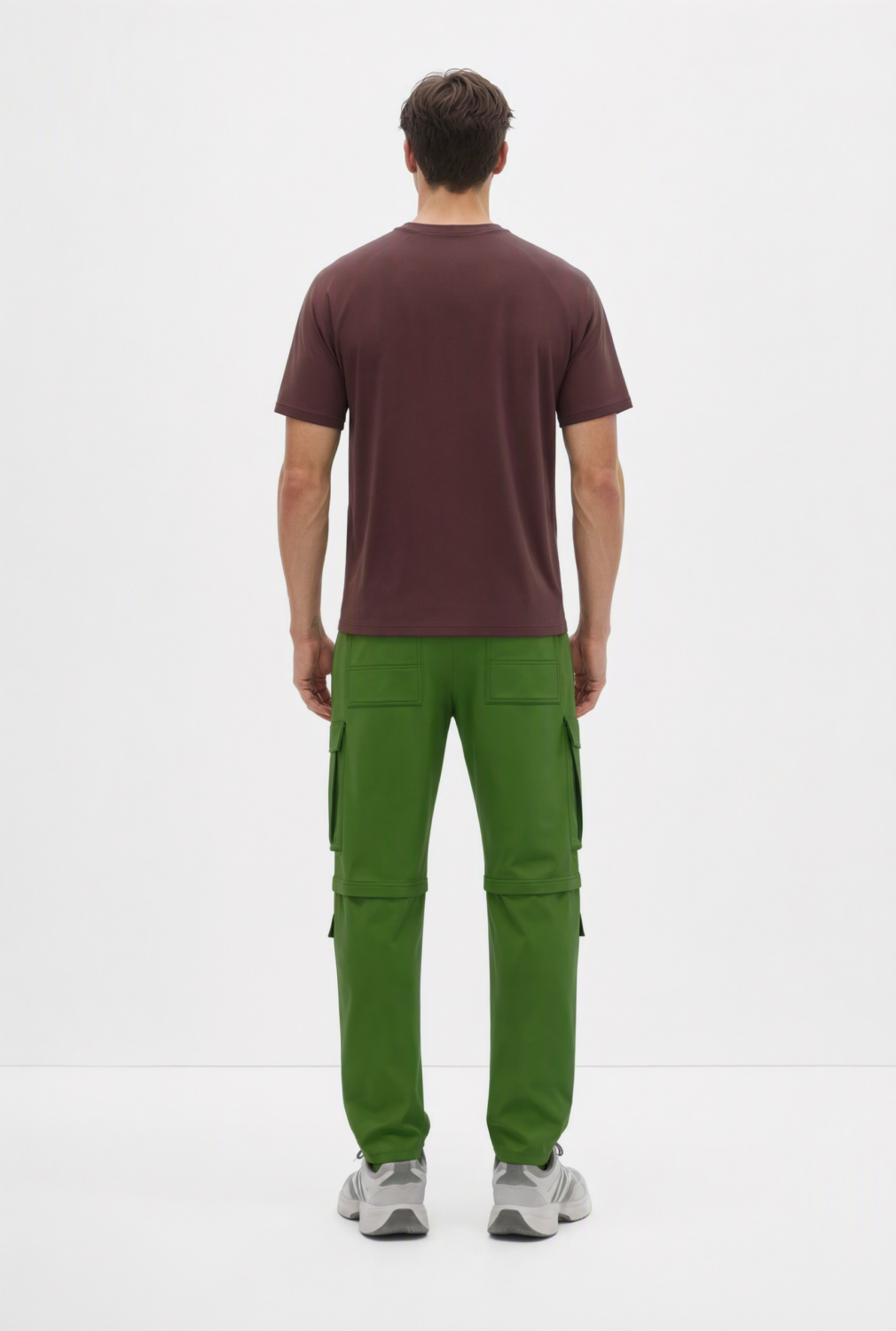 BC10116 back view — men's t-shirt in burgundy