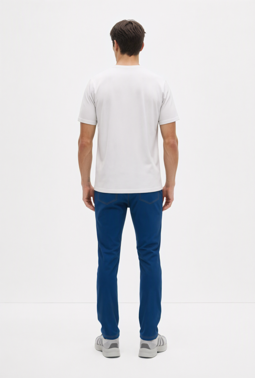 BC10118 back view — men's t-shirt in white