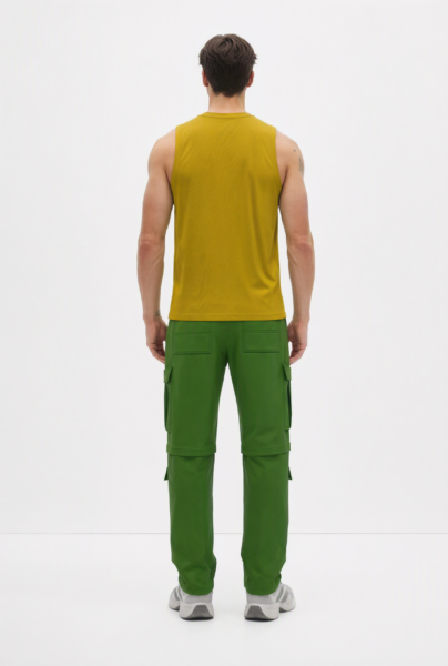 Bc10592 Back View — Men&Amp;#8217;S Sleeveless Top In Mustard Yellow Bc10592 back view — men's sleeveless top in mustard yellow