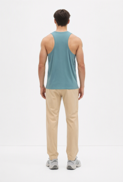 Bc10605 Back View — Men&Amp;#8217;S Racerback Tank Top In Dusty Teal Bc10605 back view — men's racerback tank top in dusty teal