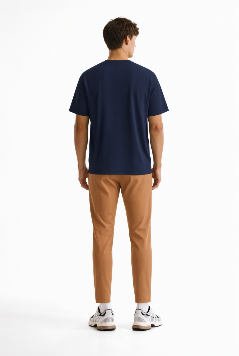BC10737 back view — men's t-shirt in navy