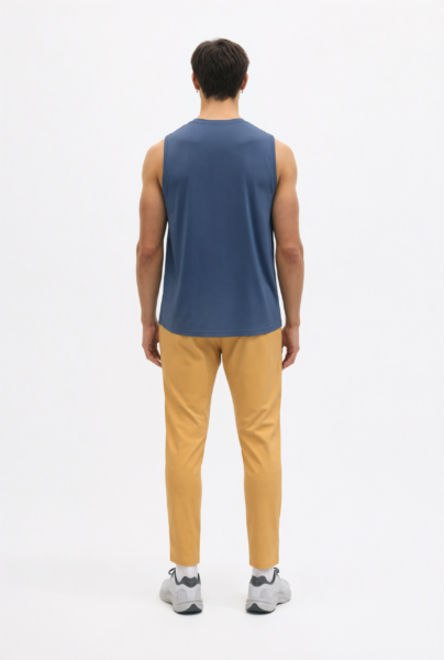 Bc10938 Back View — Men&Amp;#8217;S Sleeveless Top In Slate Blue Bc10938 back view — men's sleeveless top in slate blue