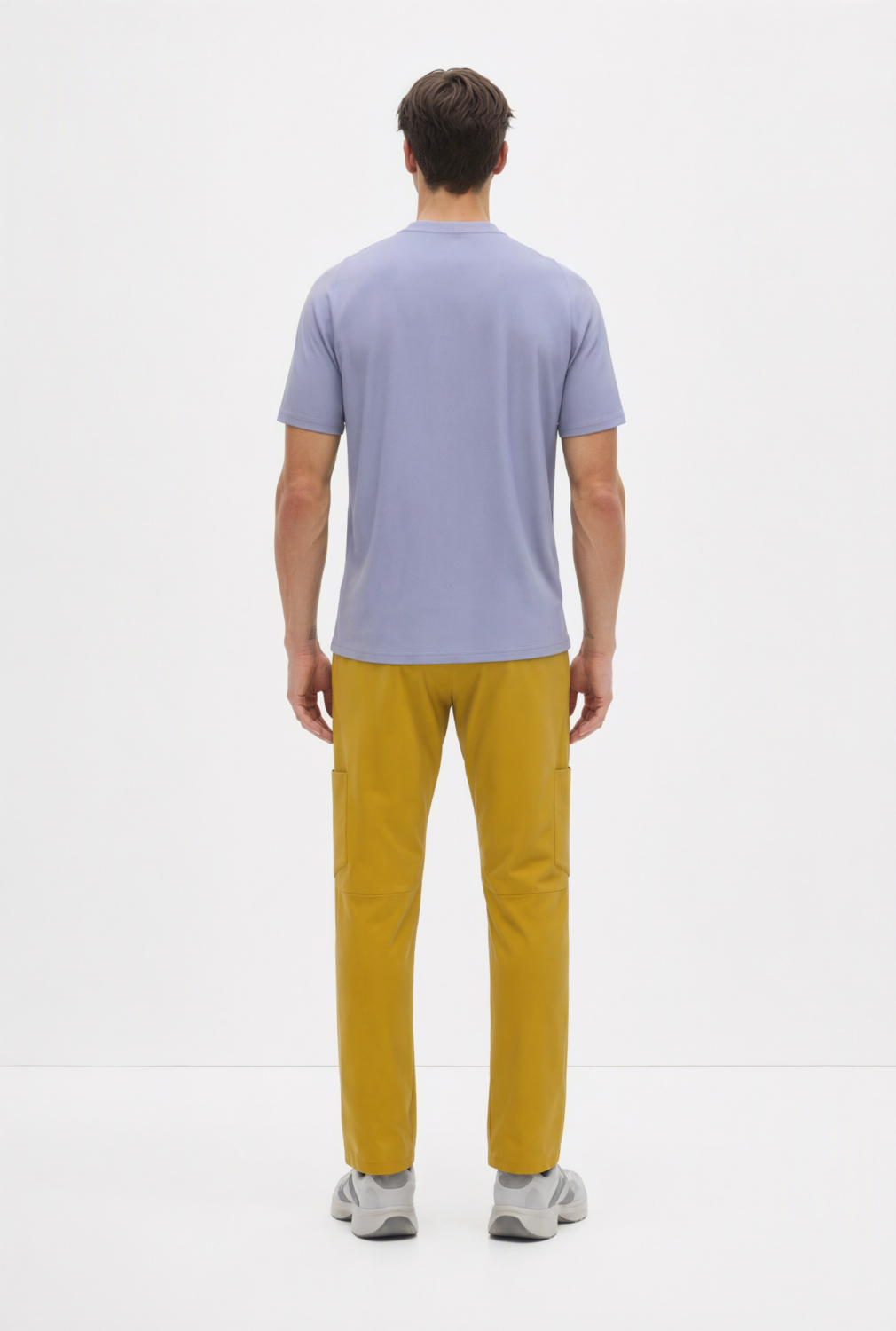 BC10105 back view — men's t-shirt in slate blue