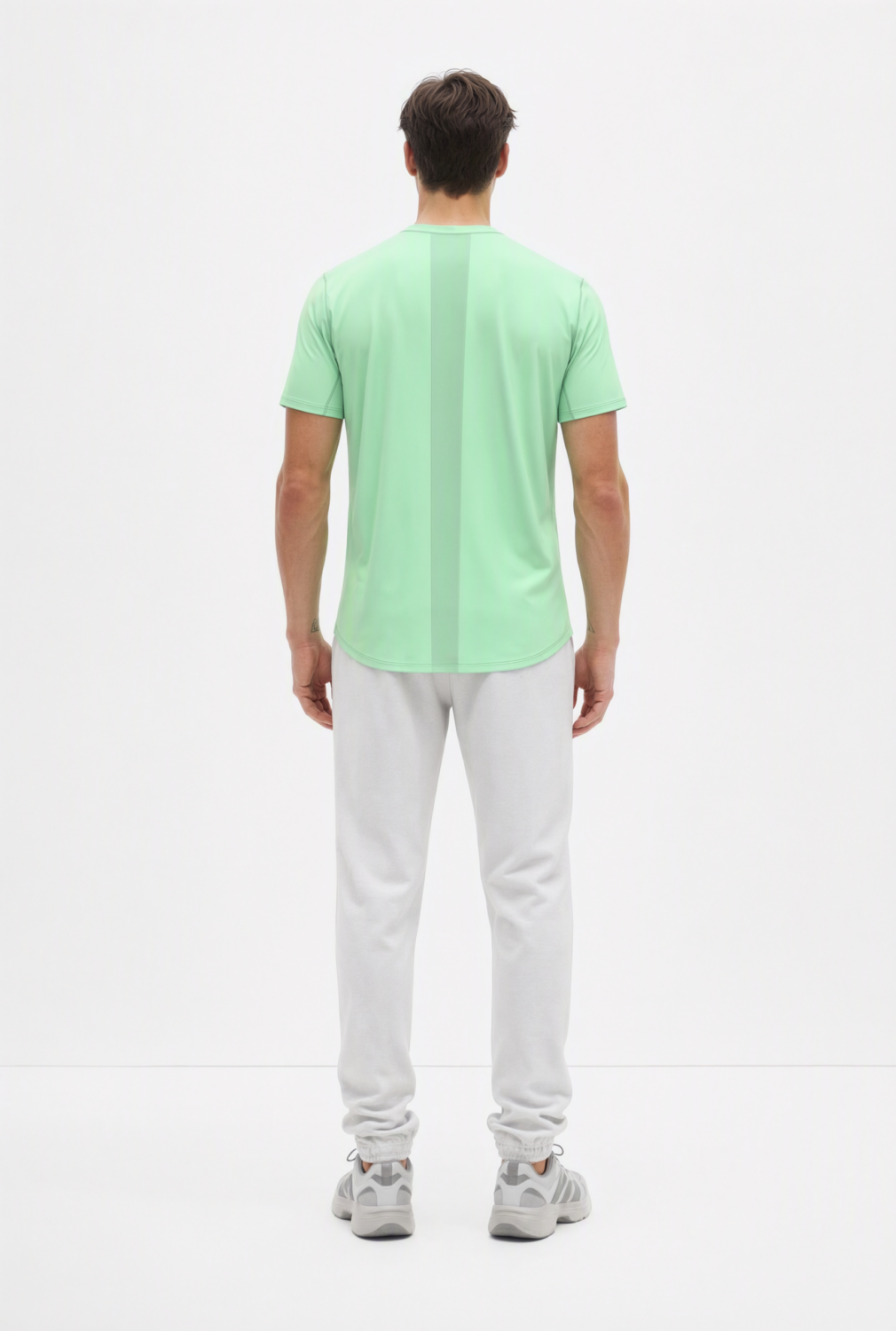 BC12198 back view — men's t-shirt in mint green