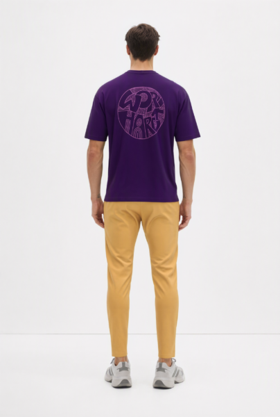 Bc12479 Back View — Men&Amp;#8217;S T-Shirt In Deep Purple Bc12479 back view — men's t-shirt in deep purple