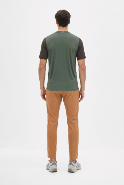 Bc13615 Back View — Men&Amp;#8217;S T-Shirt In Olive Green / Charcoal Bc13615 back view — men's t-shirt in olive green / charcoal