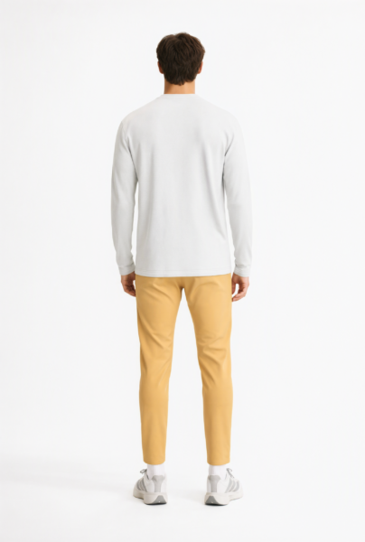 Bc10869 Back View — Men&Amp;#8217;S Long-Sleeve T-Shirt In White Bc10869 back view — men's long-sleeve t-shirt in white