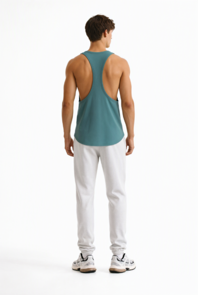 Bc11647 Back View — Men&Amp;#8217;S Racerback Tank Top In Deep Teal Bc11647 back view — men's racerback tank top in deep teal