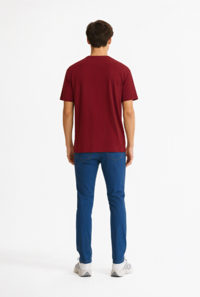 Bc12624 Back View — Men&Amp;#8217;S T-Shirt In Burgundy Bc12624 back view — men's t-shirt in burgundy