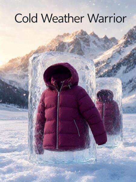 Frozen Green Jacket In Arctic Ice Frozen green jacket in arctic ice — ai-generated fashion concept