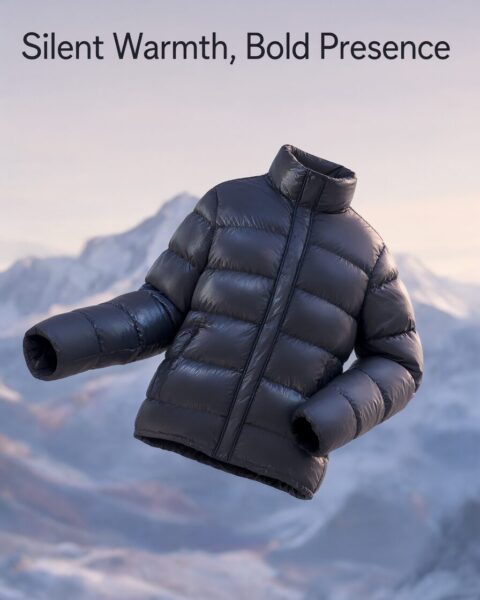 Floating Midnight Puffer Jacket Floating midnight puffer jacket — ai-generated fashion concept