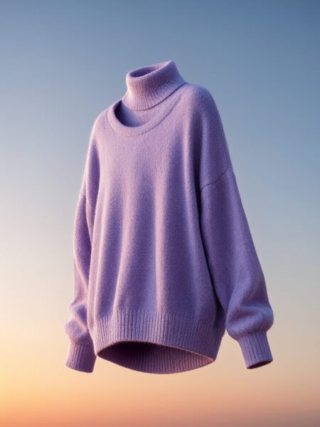 Floating Green Turtleneck Sweater Floating green turtleneck sweater — ai-generated fashion concept