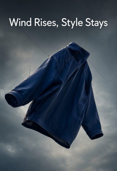 Floating Grey Windbreaker Suspended Floating grey windbreaker suspended — ai-generated fashion concept